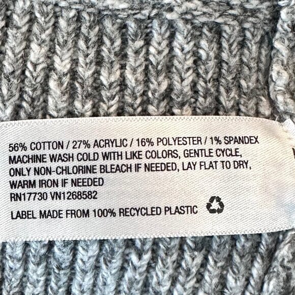 a new day Women's V-Neck Sweater Gray Cotton/Acrylic Blend Size L - Picture 5 of 5